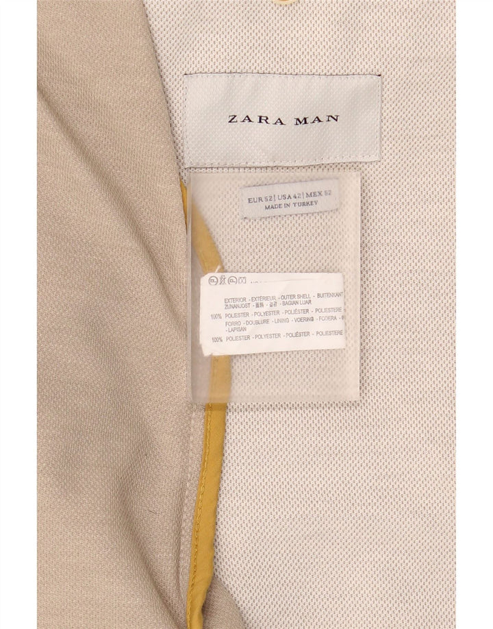 ZARA Ανδρικό σακάκι μπλέιζερ με 2 κουμπιά EU 52 Large Grey Polyester
