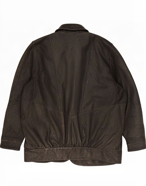 Vintage Γυναικείο Δερμάτινο Μπουφάν UK 18 XL Μαύρο