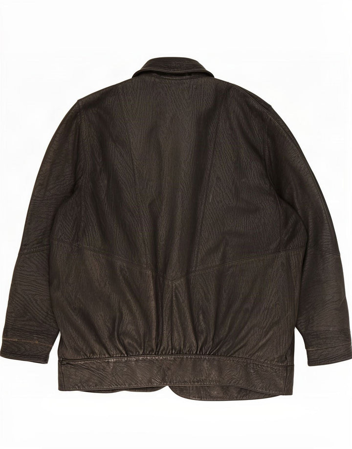 Vintage Γυναικείο Δερμάτινο Μπουφάν UK 18 XL Μαύρο