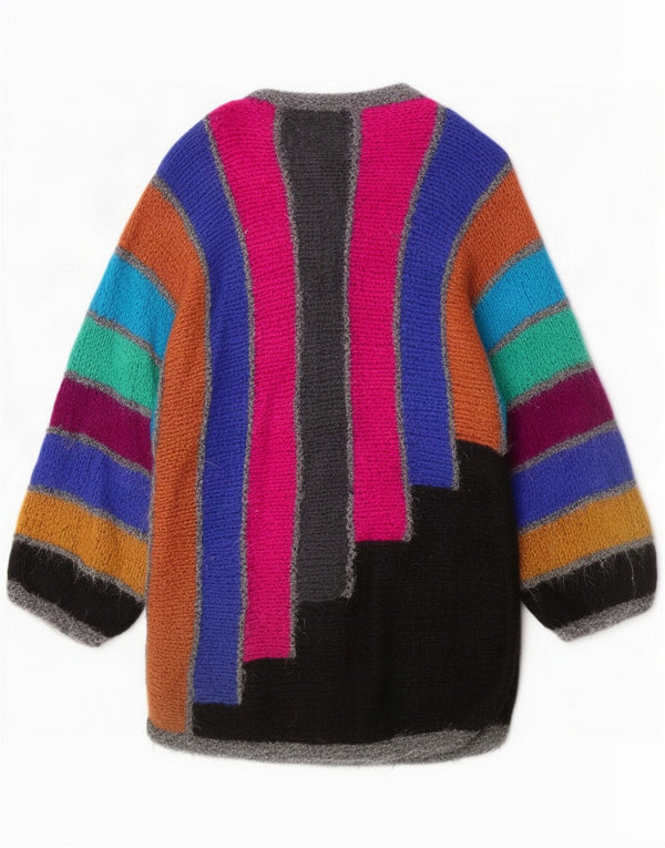 Γυναικείο πουλόβερ με ζακέτα Vintage UK 10 Small Πολύχρωμο Colourblock