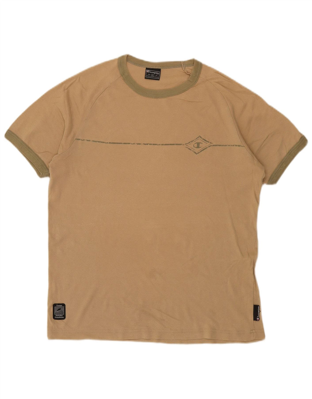 Ανδρικό T-Shirt CHAMPION Top Large Beige Βαμβακερό
