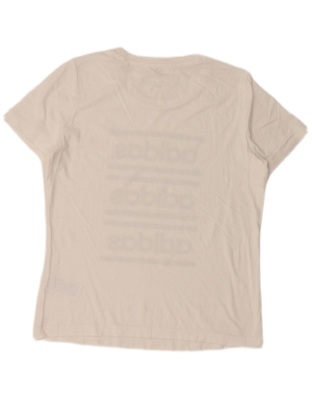 Γυναικείο γραφικό μπλουζάκι ADIDAS Top UK 16/18 μεγάλο λευκό βαμβακερό