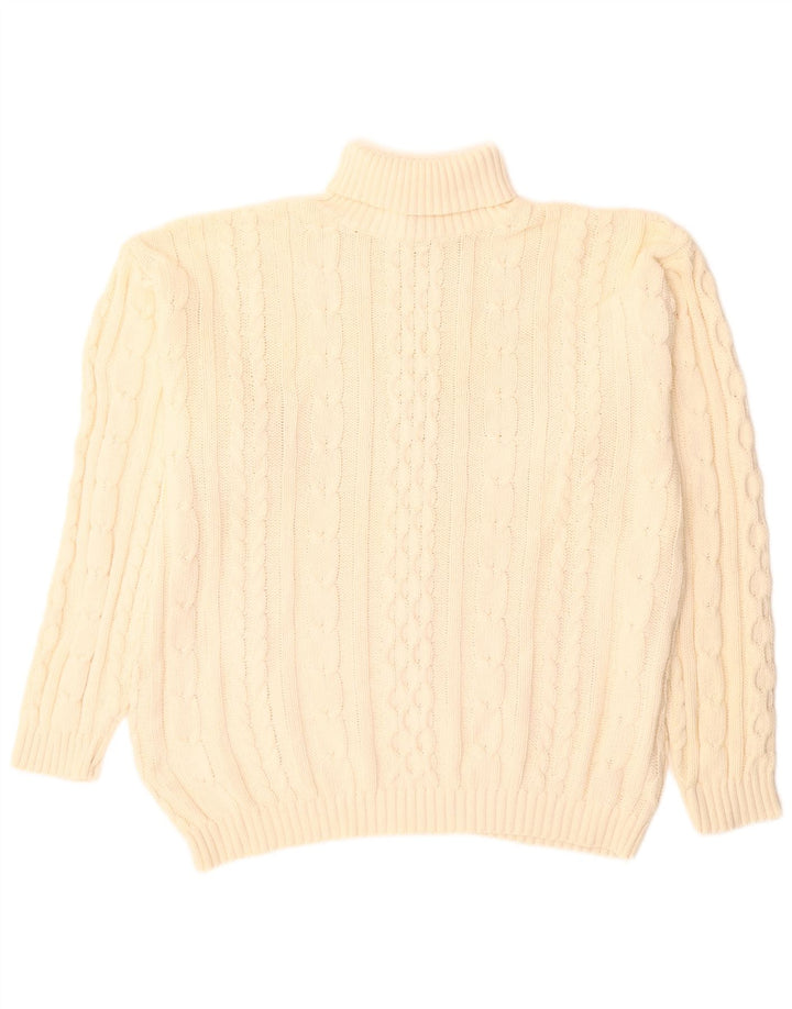 Vintage Ανδρικό πουλόβερ με ρολό λαιμόκοψη μεγάλο μπεζ