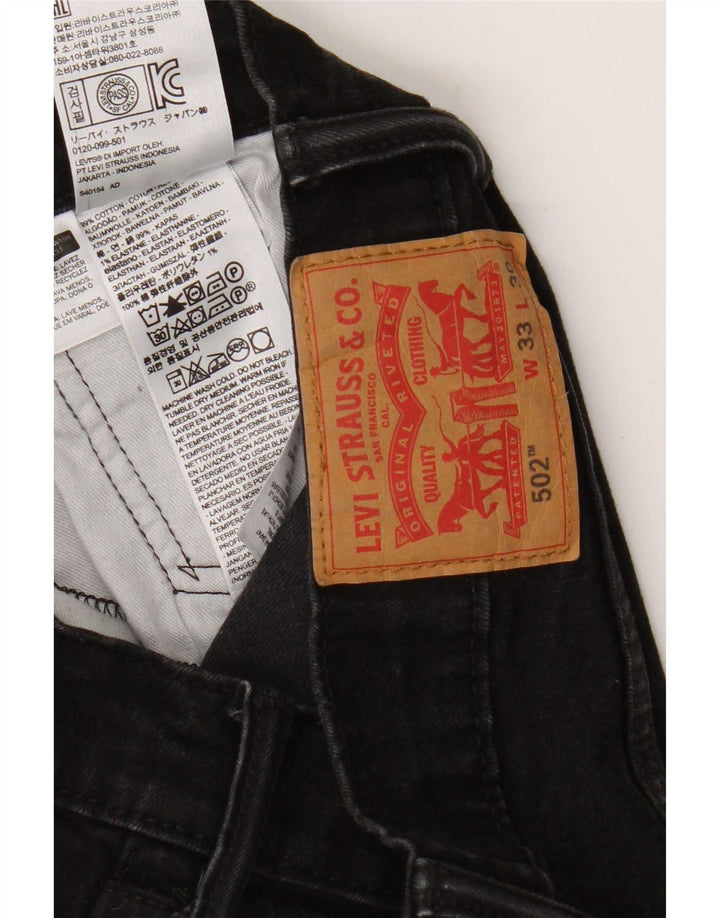 Levi's Mens 502 Straight Jeans W33 L27 Μαύρο βαμβακερό