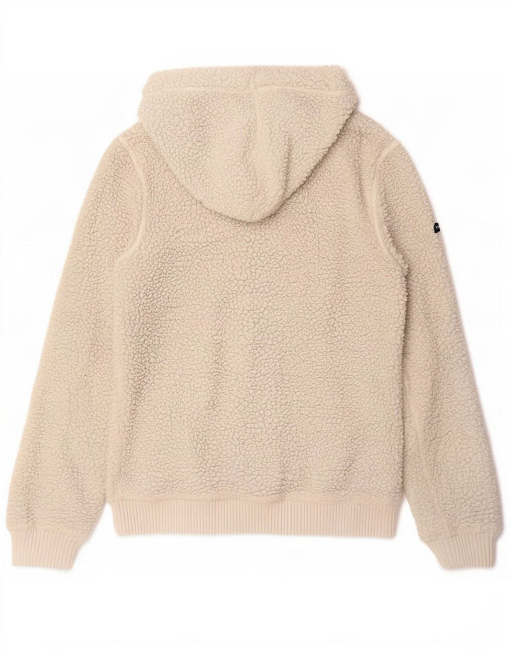 Superdry Ανδρικό μπουφάν Fleece με κουκούλα UK 38 Medium Off White Polyester