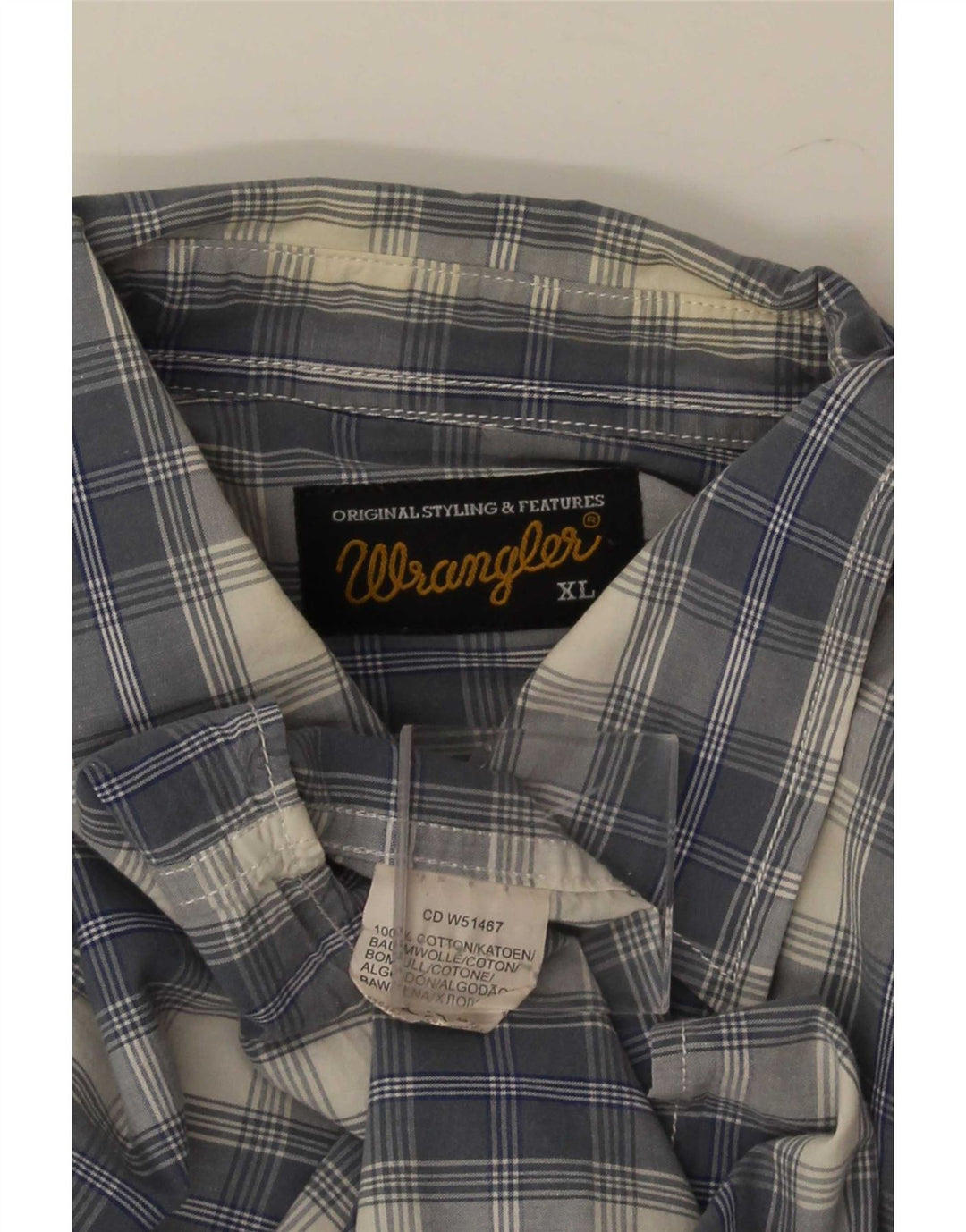 Ανδρικό πουκάμισο Wrangler XL Blue Check Cotton