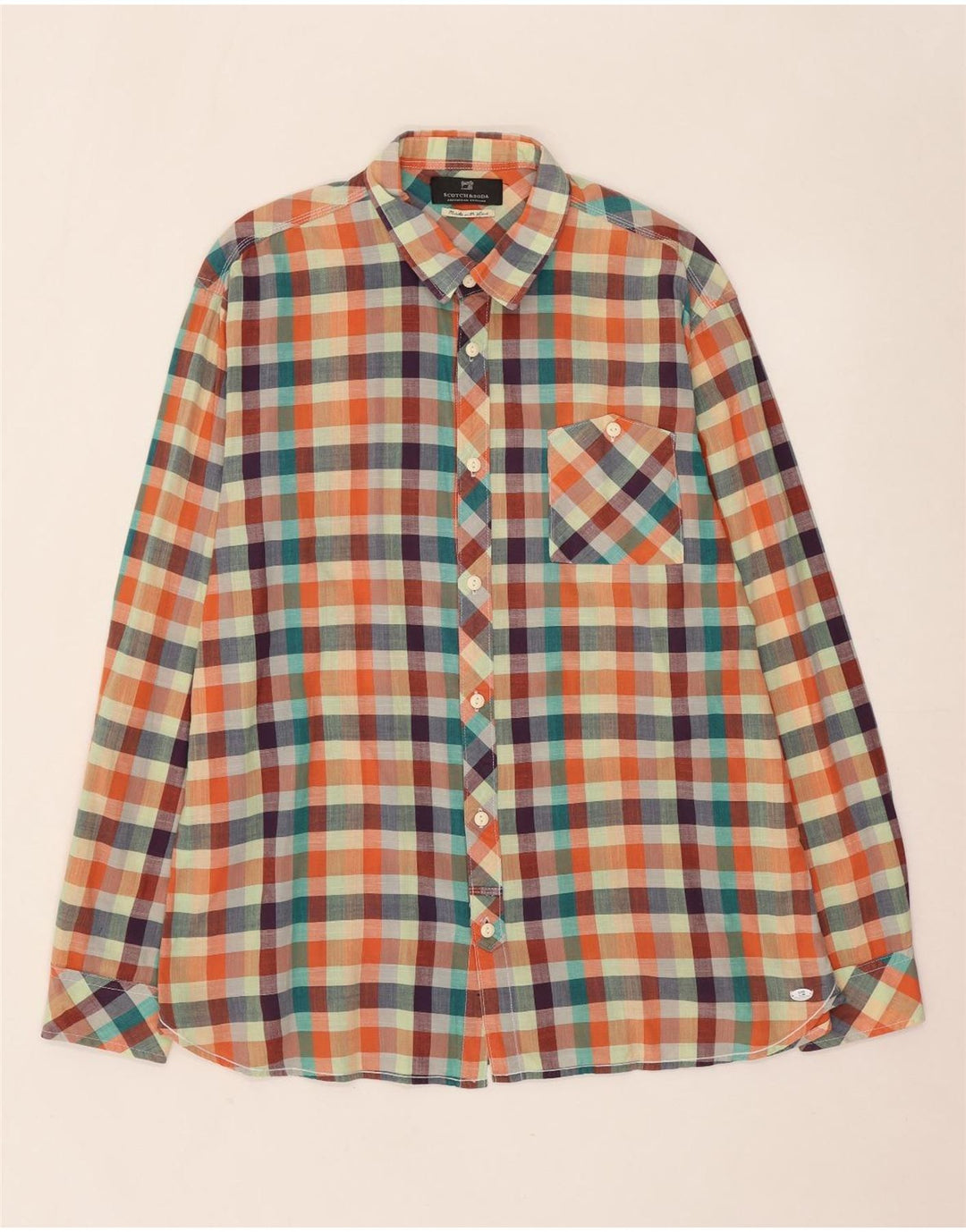 Ανδρικό πουκάμισο Scotch & Soda 2XL Πολύχρωμο βαμβακερό καρό
