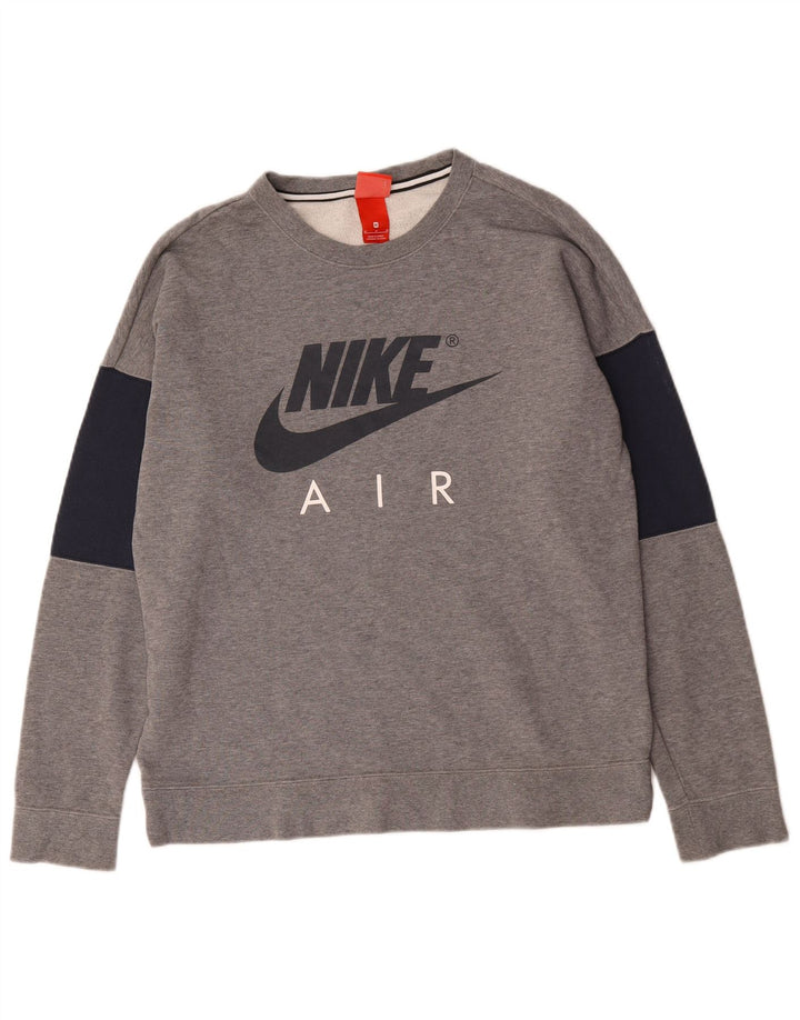 Ανδρικό γραφικό φούτερ Nike, μεσαίο γκρι, βαμβακερό