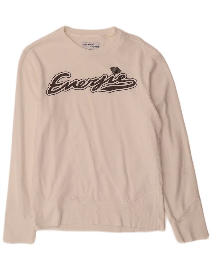 Γυναικείο γραφικό φούτερ ENERGIE Jumper UK 14 Μεσαίο λευκό βαμβακερό
