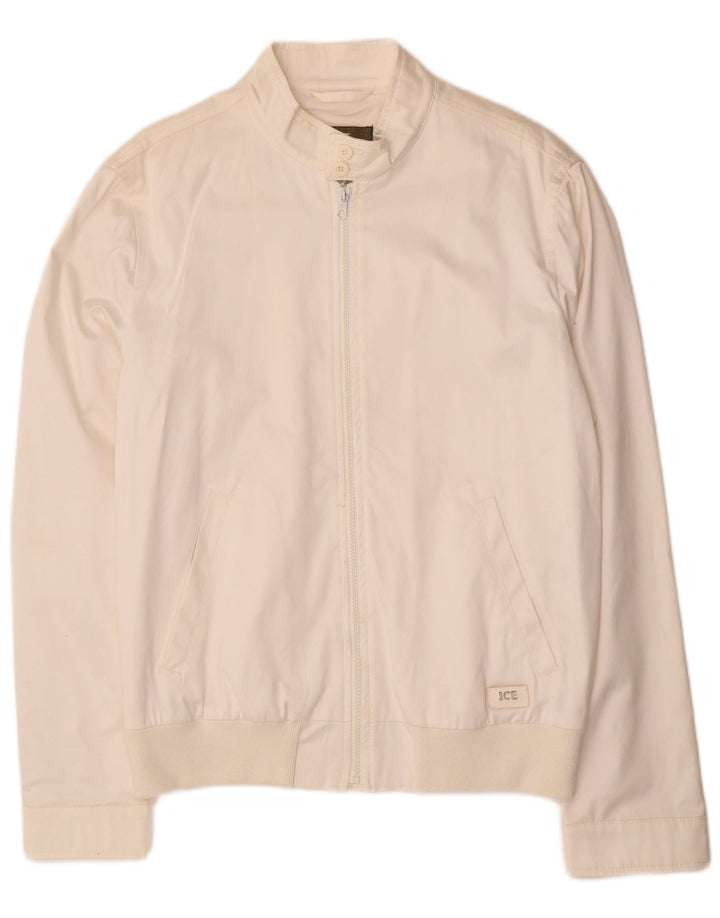 Ανδρικό μπουφάν ICEBERG Bomber UK 44 2XL Λευκό βαμβακερό