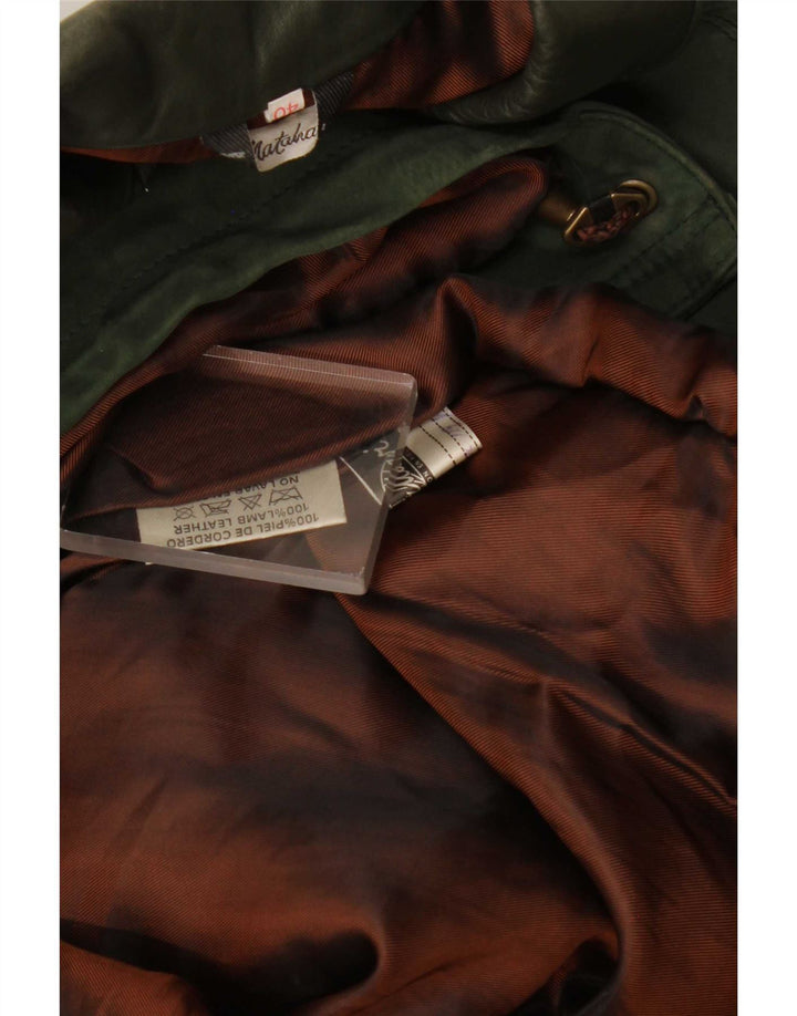 Vintage Γυναικείο Oversized Δερμάτινο Παλτό EU 40 Medium Green