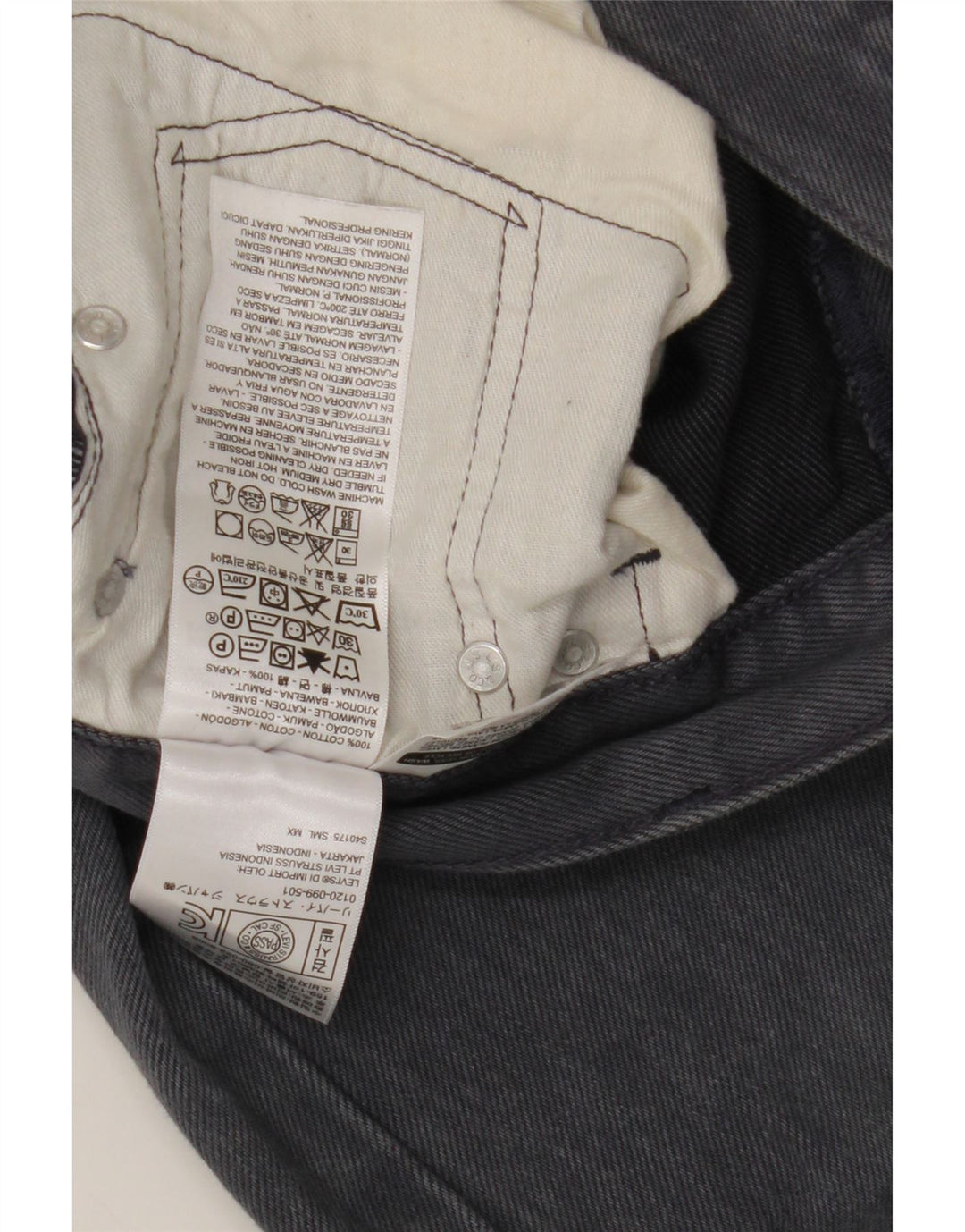 Levi's Mens 501 Straight Jeans W32 L32 Γκρι βαμβακερό