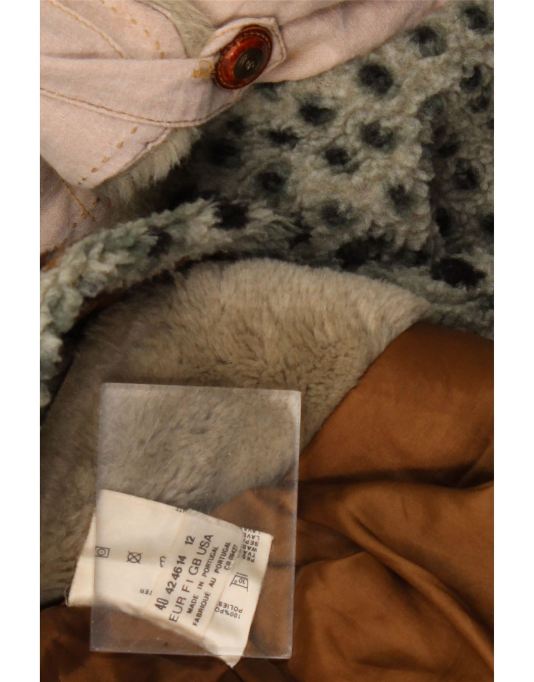 VINTAGE Γυναικείο Fleece Jacket UK 14 Large Green Fair Isle Polyester