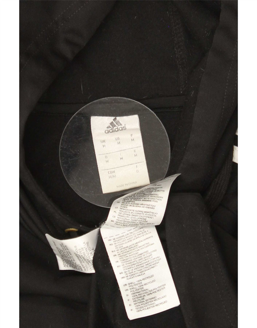 Adidas Ανδρικό Hoodie Jumper Medium Black Colourblock Πολυεστέρας