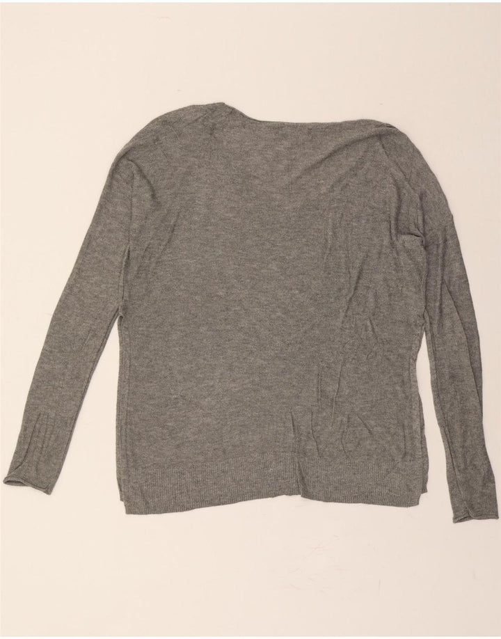 MOSSIMO Womens V-Neck Jumper Sweater UK 16 Large Grey Nylon Vintage Mossimo and Second-Hand Mossimo from Messina Hembry 