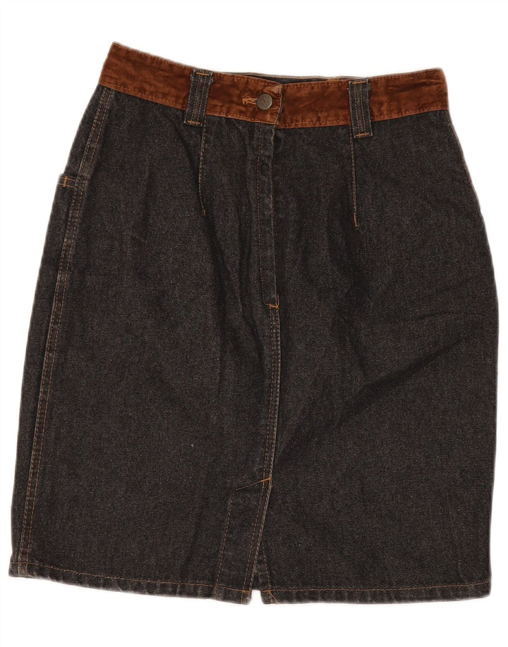 STEFANEL Γυναικεία Ψηλόμεση Τζιν Φούστα IT 46 Μεγάλη W28 Γκρι βαμβακερή