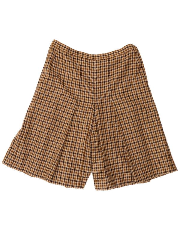 Vintage γυναικείο ψηλόμεσο σορτς W30 μεσαίου καφέ Houndstooth