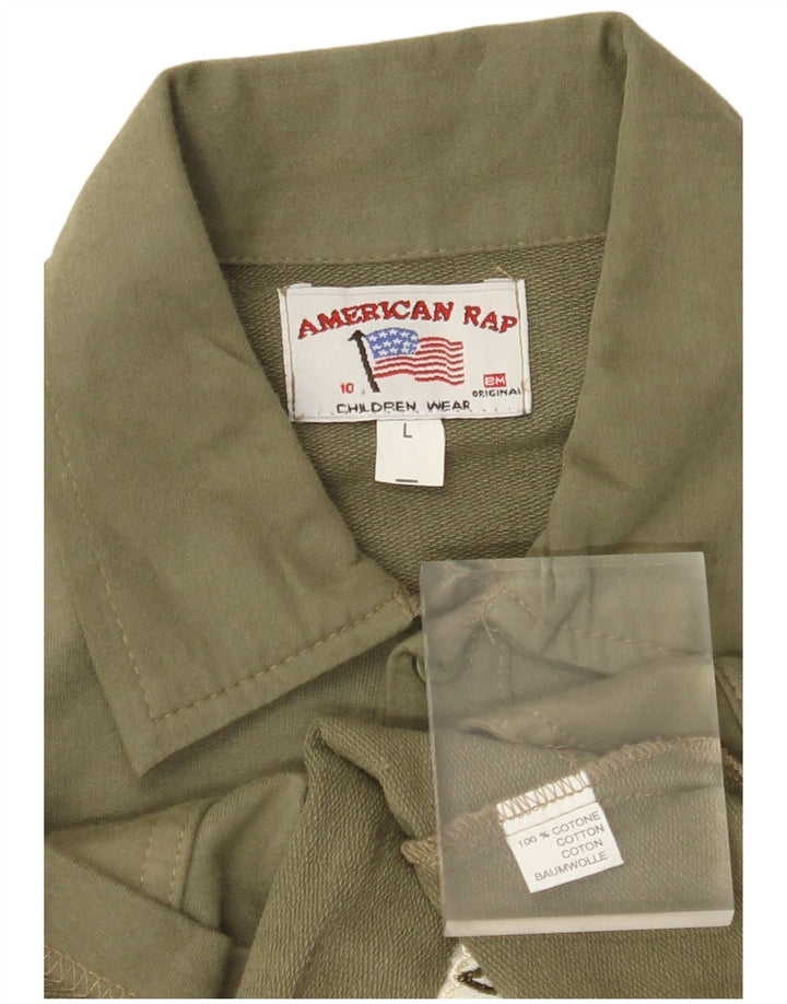 Γυναικείο γραφικό πουκάμισο VINTAGE US 10 Μεγάλο Χακί Βαμβακερό