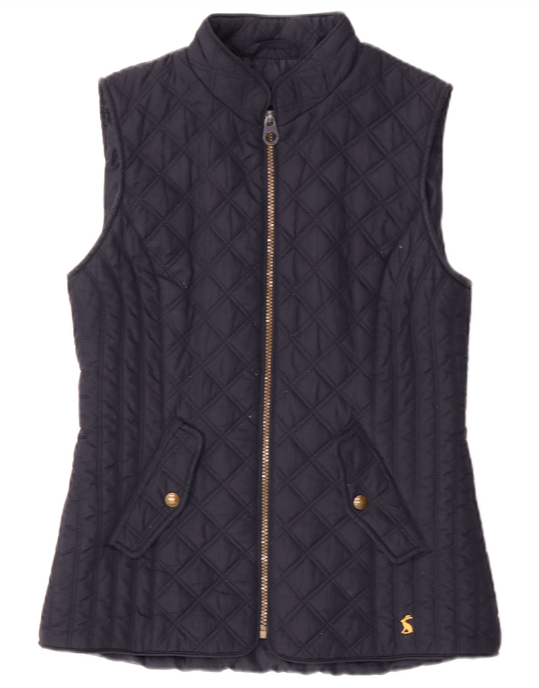 Joules Womens Quilted Gilet UK 8 Small Navy Blue Polyester