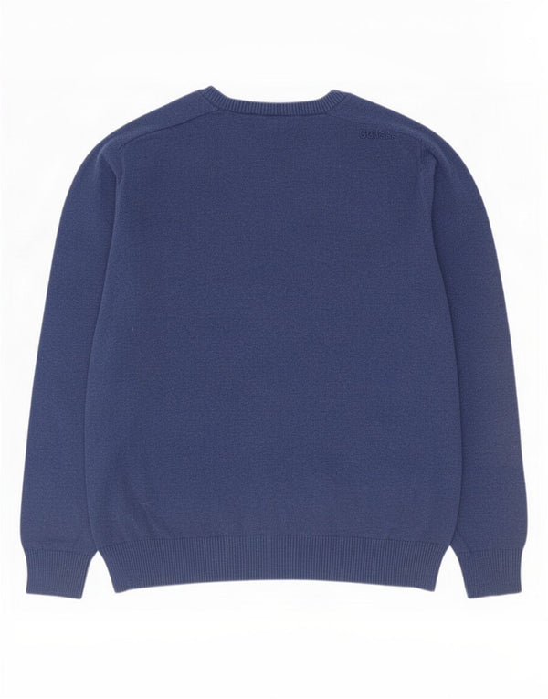 Bench Mens V-Neck Jumper Sweater XL Blue Cotton