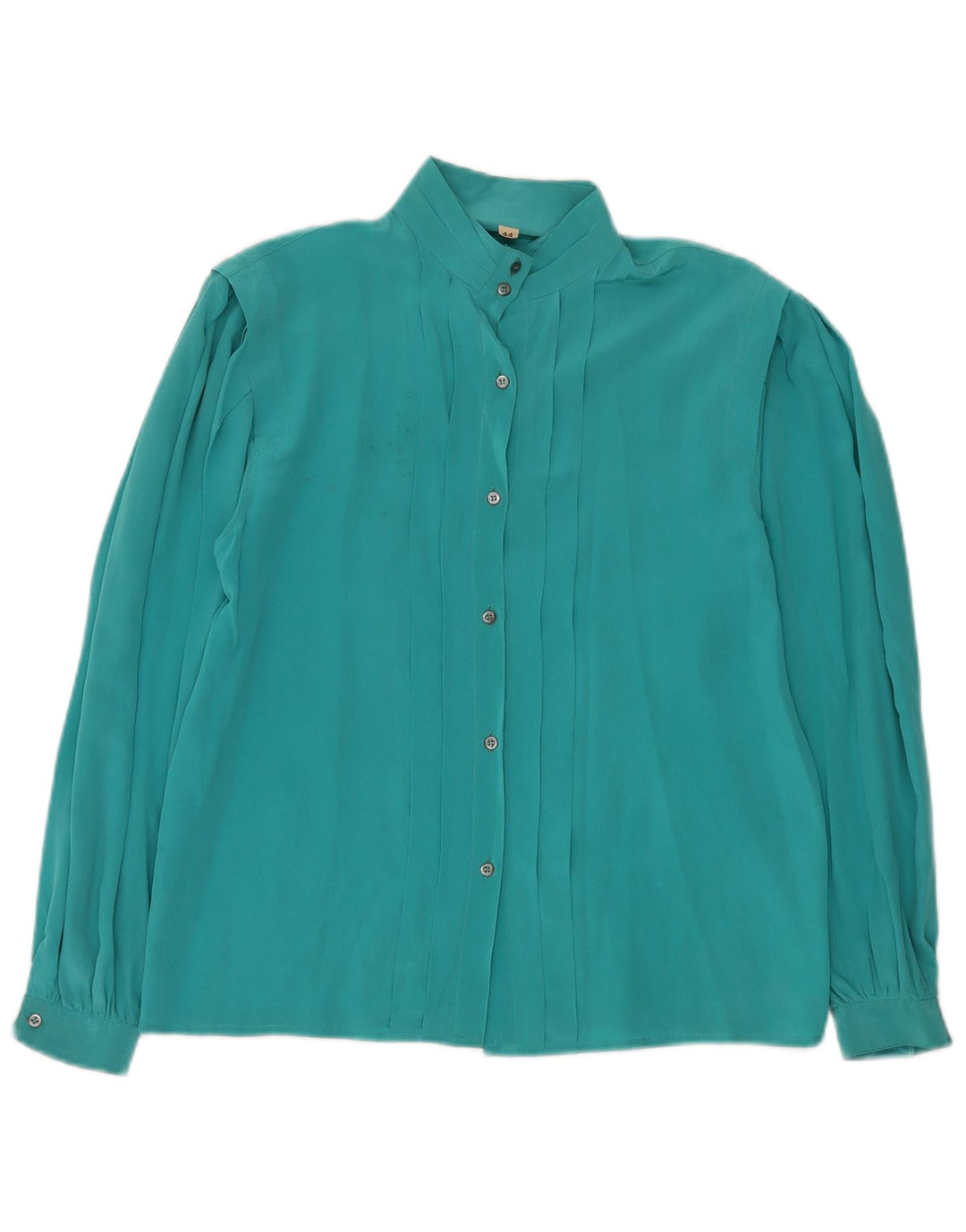 Vintage Γυναικείο Πουκάμισο Μπλούζα IT 44 Medium Turquoise Silk