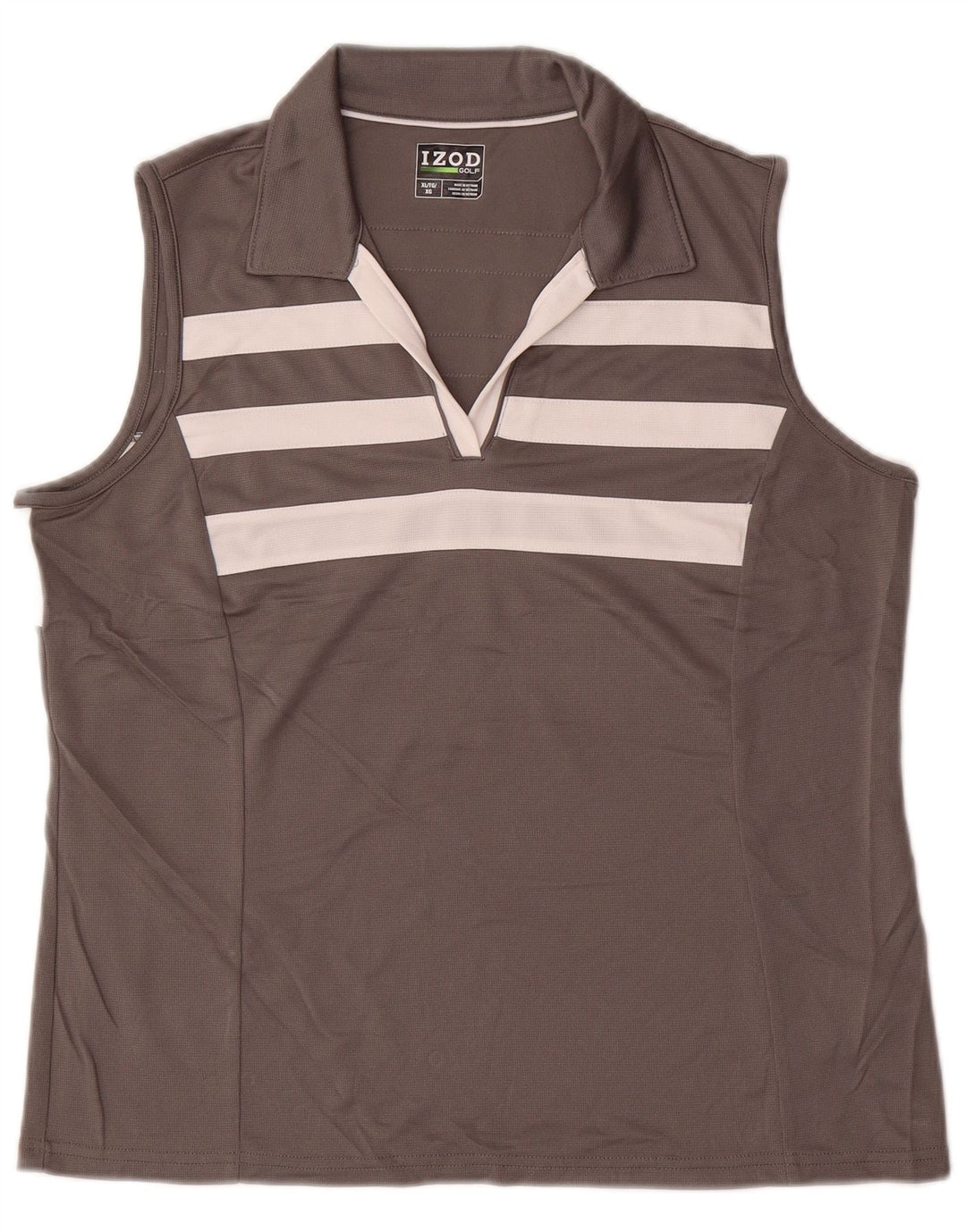 Γυναικείο αμάνικο μπλουζάκι πόλο IZOD UK 18 XL Γκρι πολυεστέρας