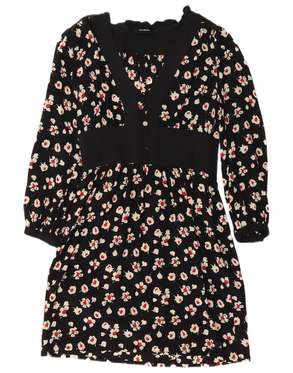 Max & Co. Γυναικείο μακρυμάνικο φόρεμα Empire UK 14 Medium Black Floral