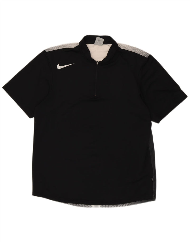Ανδρικό μπλουζάκι NIKE Dri Fit Top UK 39/41 μεσαίου μαύρου στίγματος πολυεστέρας