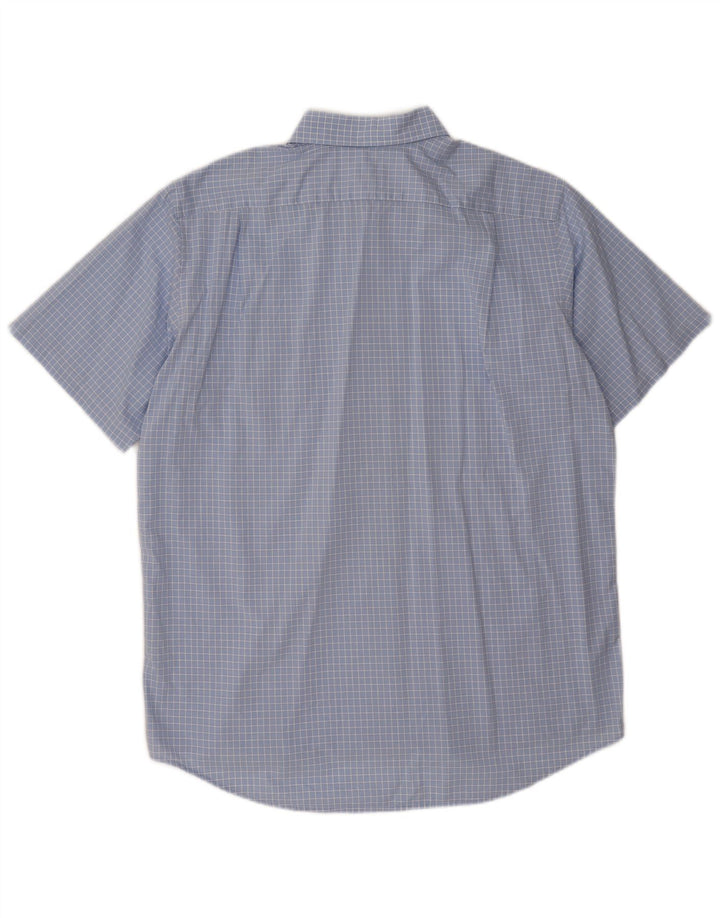 Ανδρικό κοντομάνικο πουκάμισο Lacoste νούμερο 43 XL Μπλε Check