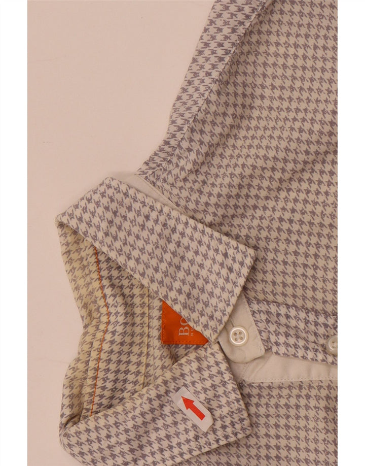 Ανδρικό πουκάμισο Hugo Boss Slim Fit Small White Houndstooth