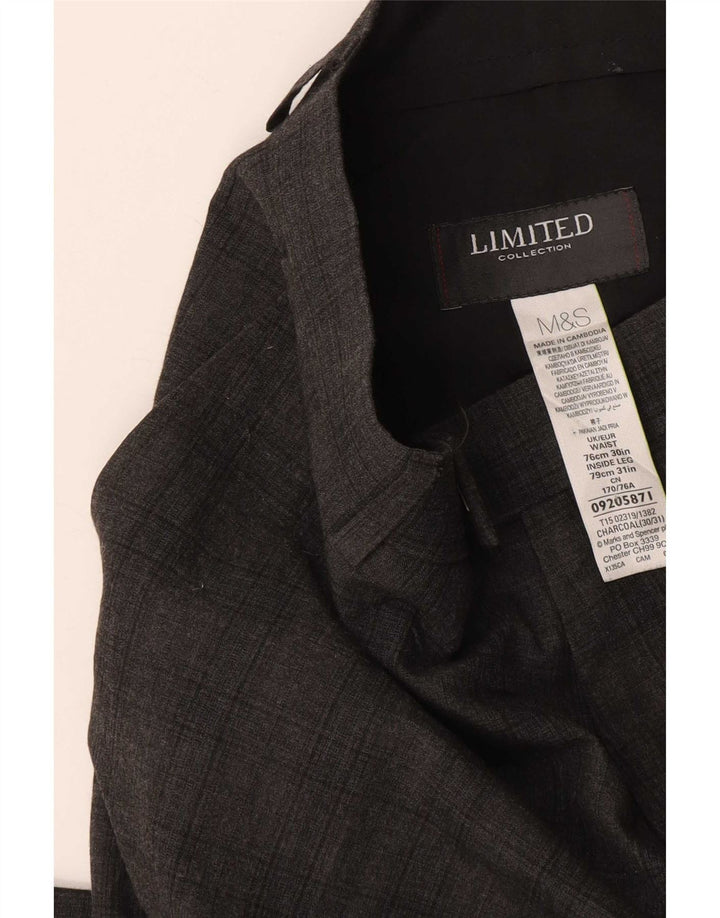 Marks & Spencer Ανδρικό Slim Suit Παντελόνι W30 L31 Grey Check Polyester