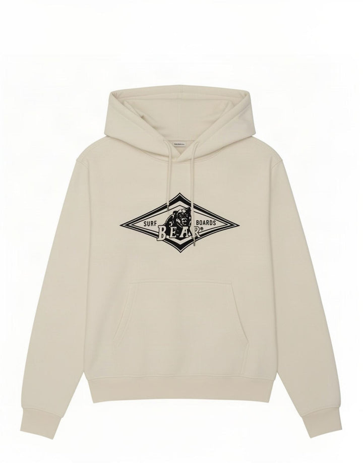 Ανδρικό Bear Graphic Hoodie Jumper Μεσαίο λευκό βαμβακερό