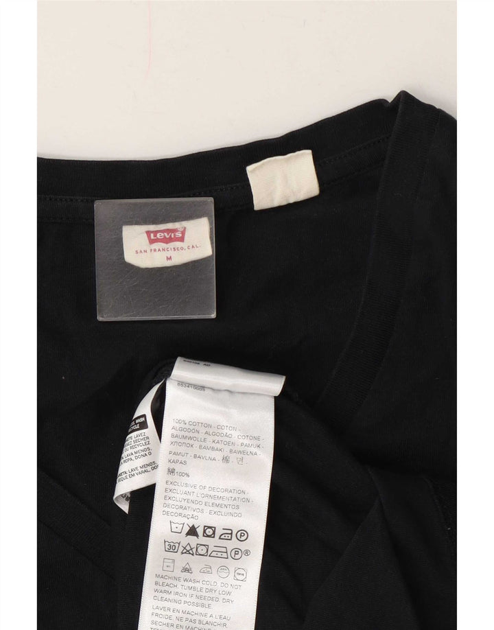 Γυναικείο T-Shirt Levi's Top UK 14 μεσαίο μαύρο βαμβακερό