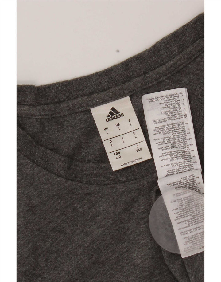 Ανδρικό T-Shirt Adidas Top μεγάλο γκρι βαμβακερό