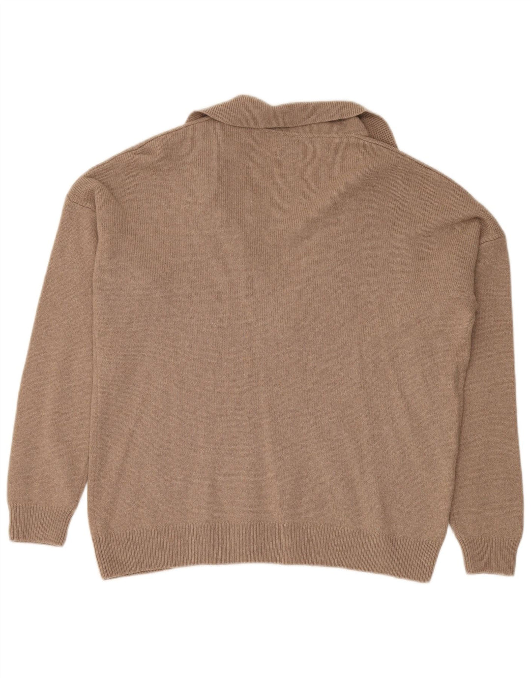 Massimo Dutti Γυναικείο πουλόβερ πόλο με λαιμόκοψη μεγάλου μεγέθους UK 14 Μεσαίο καφέ