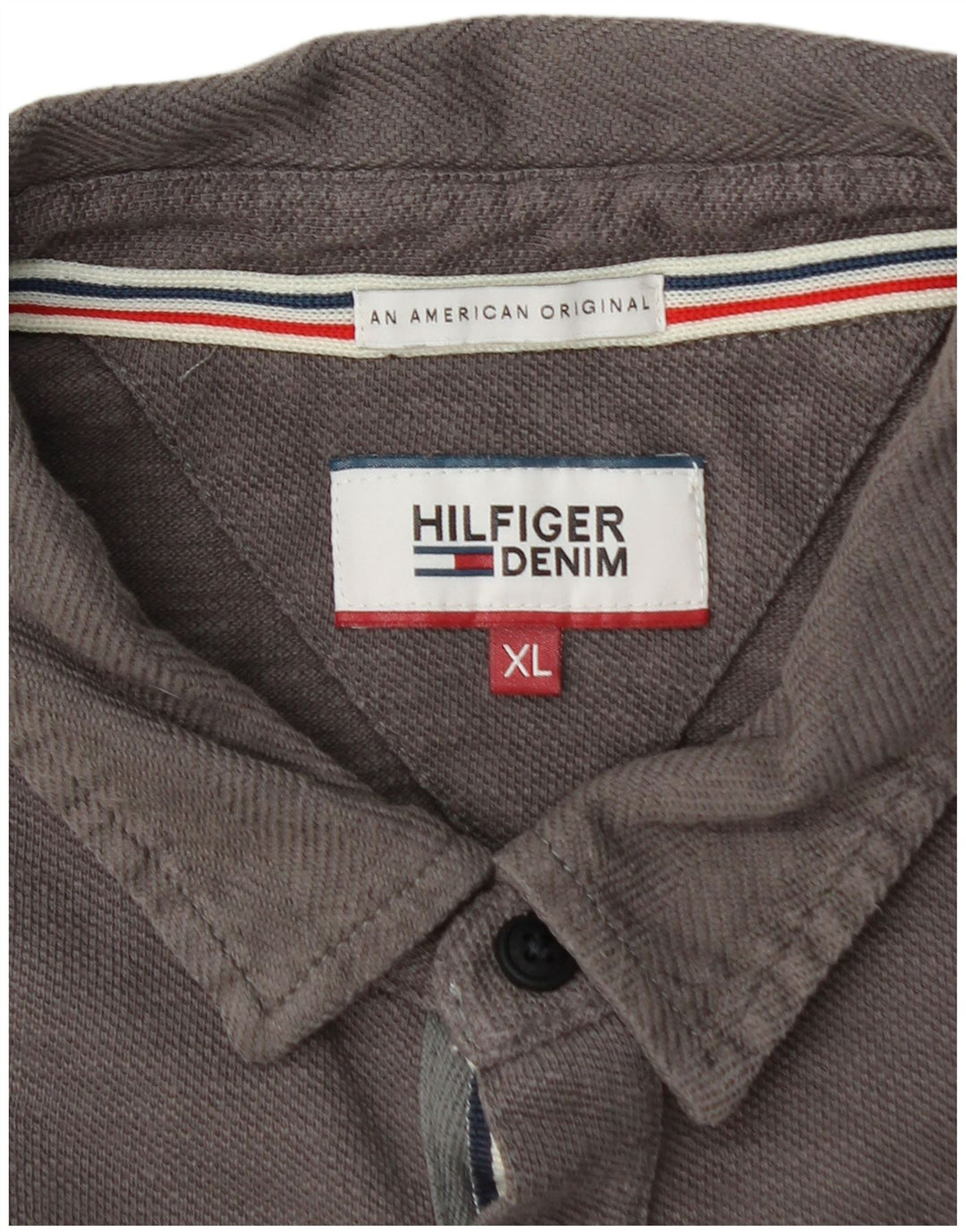 TOMMY HILFIGER Ανδρικό γραφικό μακρυμάνικο μπλουζάκι πόλο XL Γκρι