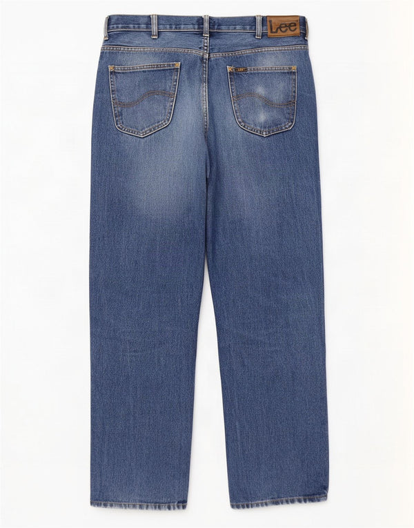 Lee Womens Brooklyn Straight Jeans W38 L32 Blue Cotton