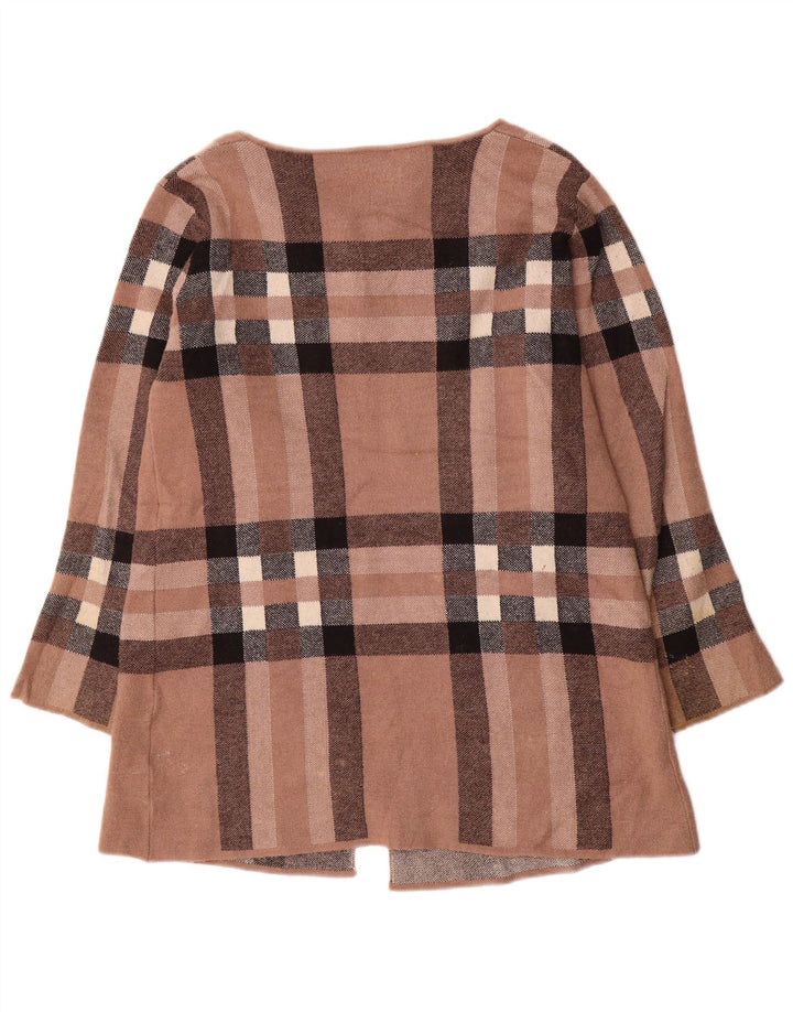 Zara Γυναικεία Ζακέτα UK 16 Large Brown Check Wool