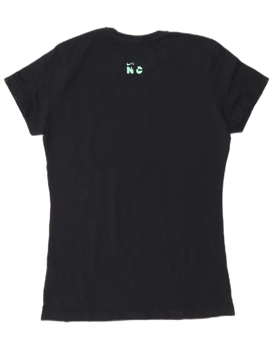 Γυναικείο T-Shirt Nike τοπ UK 12 μεσαίο μαύρο βαμβακερό