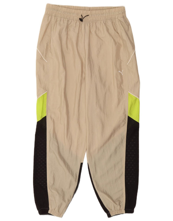 Puma γυναικεία αθλητική φόρμα παντελόνι Joggers UK 14 Large Beige Colourblock
