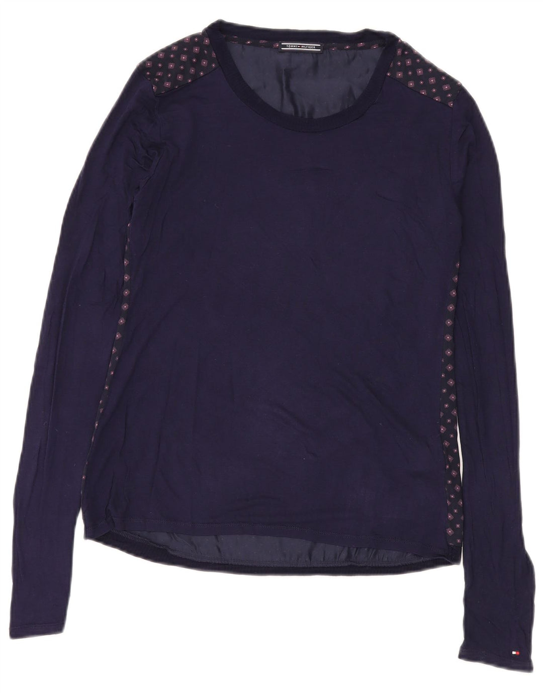 Tommy Hilfiger Γυναικείο τοπ μακρυμάνικο UK 12 Medium Navy Blue Geometric