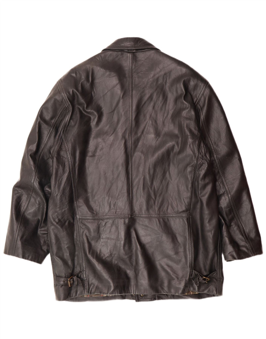 VINTAGE Ανδρικό Δερμάτινο Μπουφάν IT 54 2XL Μαύρο Δερμάτινο