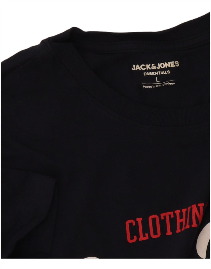 Jack & Jones Ανδρικό γραφικό T-Shirt Top Large Navy Blue