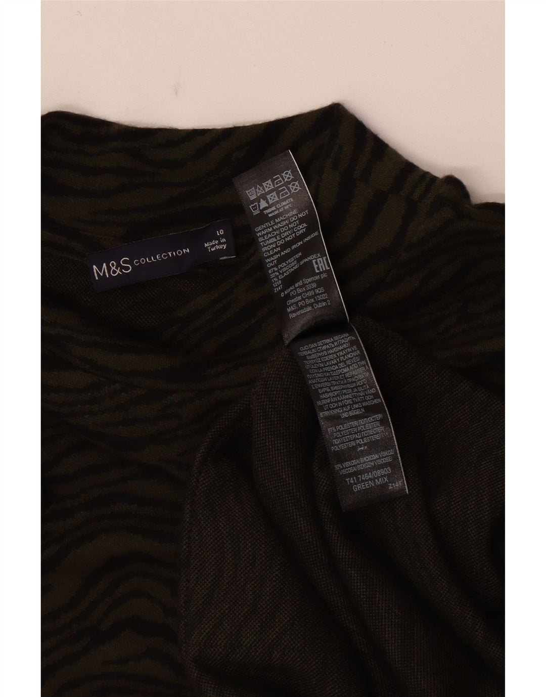 Marks & Spencer Γυναικείο φόρεμα Shift UK 10 Small Khaki Animal Print