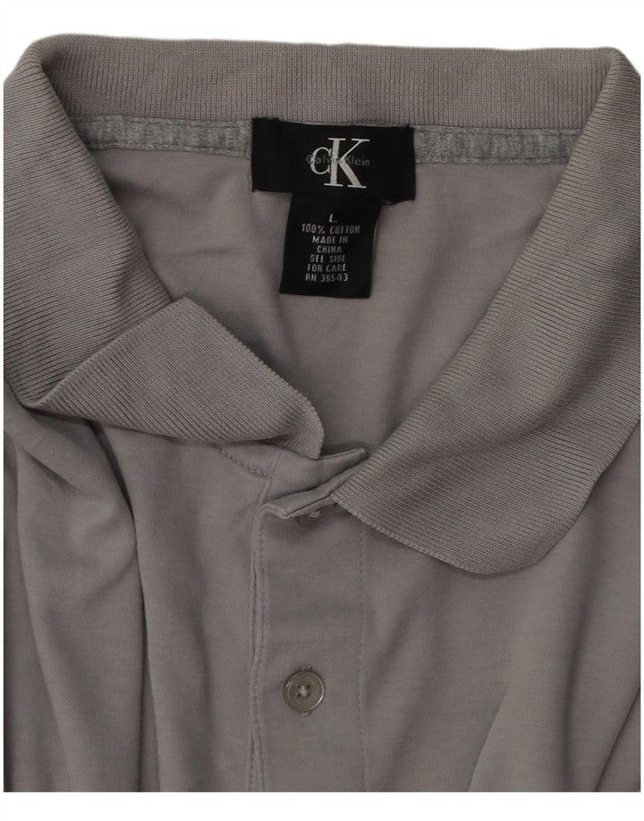 Ανδρικό πουκάμισο πόλο CALVIN KLEIN, μεγάλο γκρι βαμβακερό