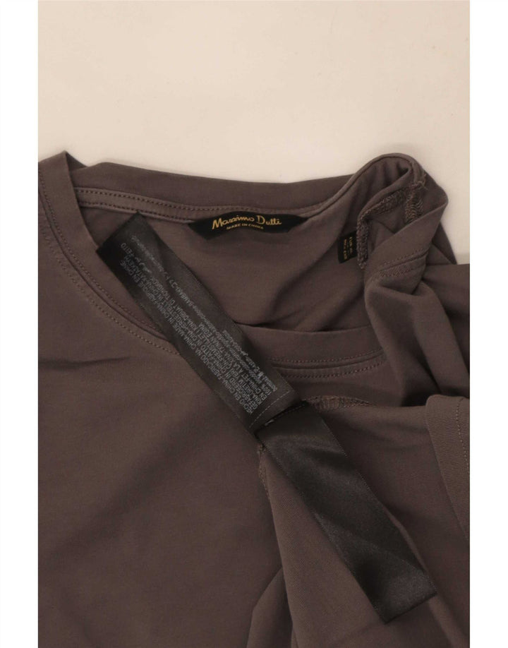 Ανδρικό μπλουζάκι Massimo Dutti Μακρυμάνικο XL Γκρι βαμβακερό