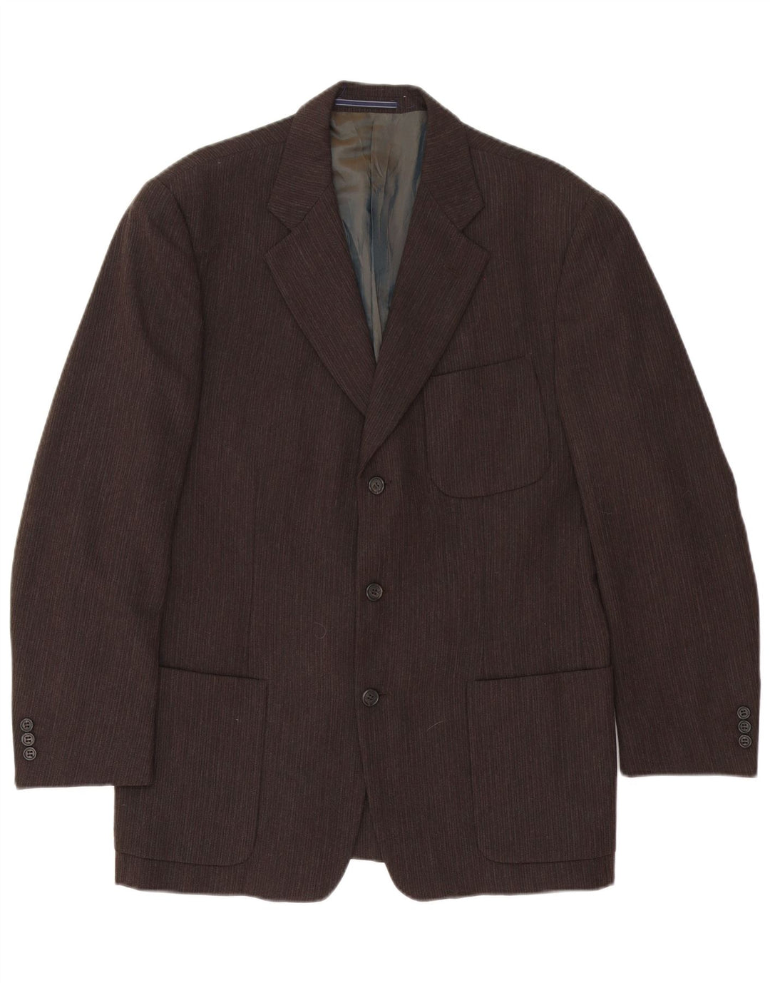 Trussardi Ανδρικό σακάκι σακάκι με 3 κουμπιά IT 50 Large Brown Pinstripe Acetate