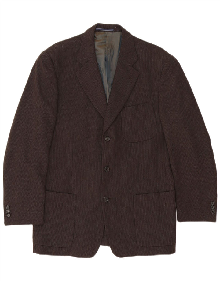Trussardi Ανδρικό σακάκι σακάκι με 3 κουμπιά IT 50 Large Brown Pinstripe Acetate