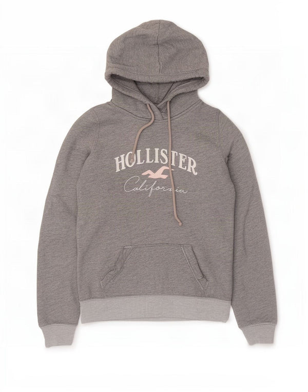 Γυναικείο Hollister Graphic Hoodie Jumper UK 6 XS Γκρι βαμβακερό