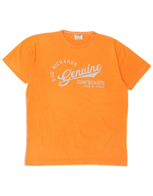 Jack & Jones Ανδρικό γραφικό T-Shirt Top XL Πορτοκαλί βαμβακερό